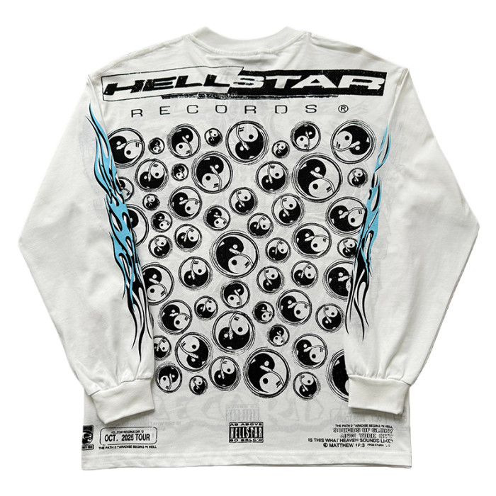 Tai Chi Symbol Print Reversible Long Sleeve T-Shirt 28596847