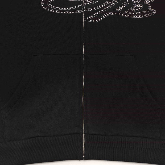 [Big & Tall for weights up to 220 lbs]1:1 quality version 3D Letter Rhinestone Zipper Hoodie & Pants Set 29033219