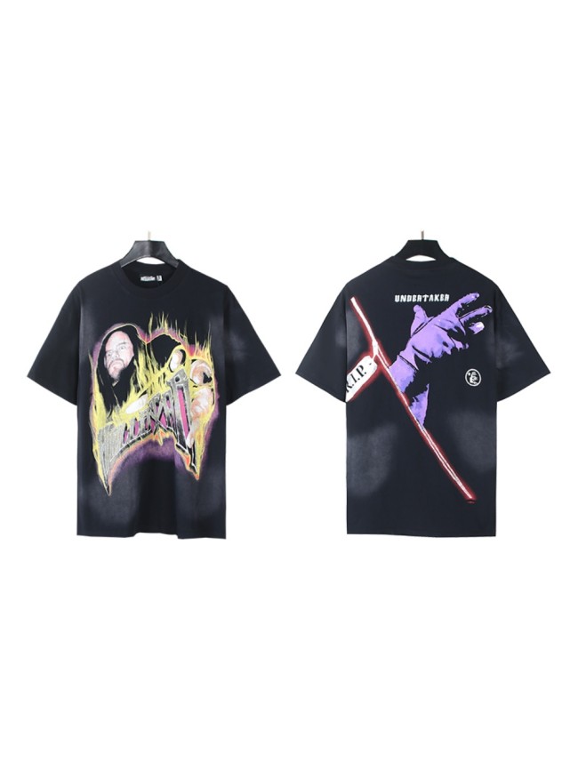 28201122 Flame grab Print Washed Version Tee