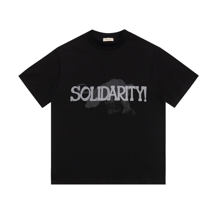 Black Panther Dark Pattern Reversible Slogan Black Base Loose Drop Shoulder T-shirt 29060484