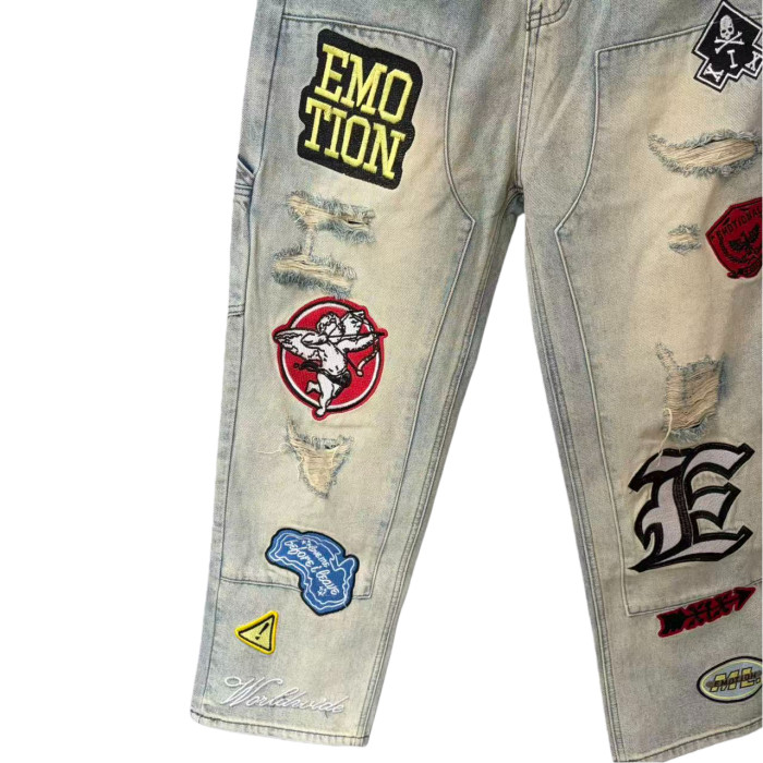 Patchwork Embroidered Denim Jeans 28632431