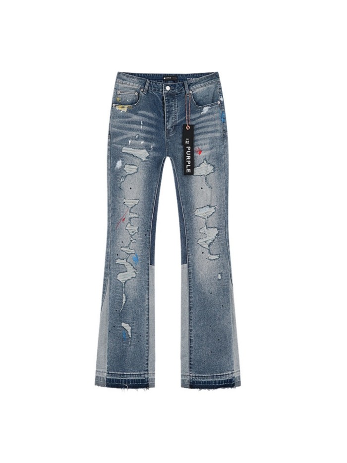 1:1 quality version Ripped Stitch Oil Paint Micro Flare Jeans 28884588