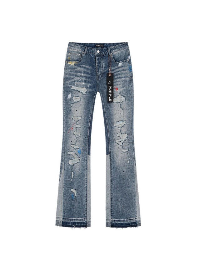 1:1 quality version Ripped Stitch Oil Paint Micro Flare Jeans 28884588