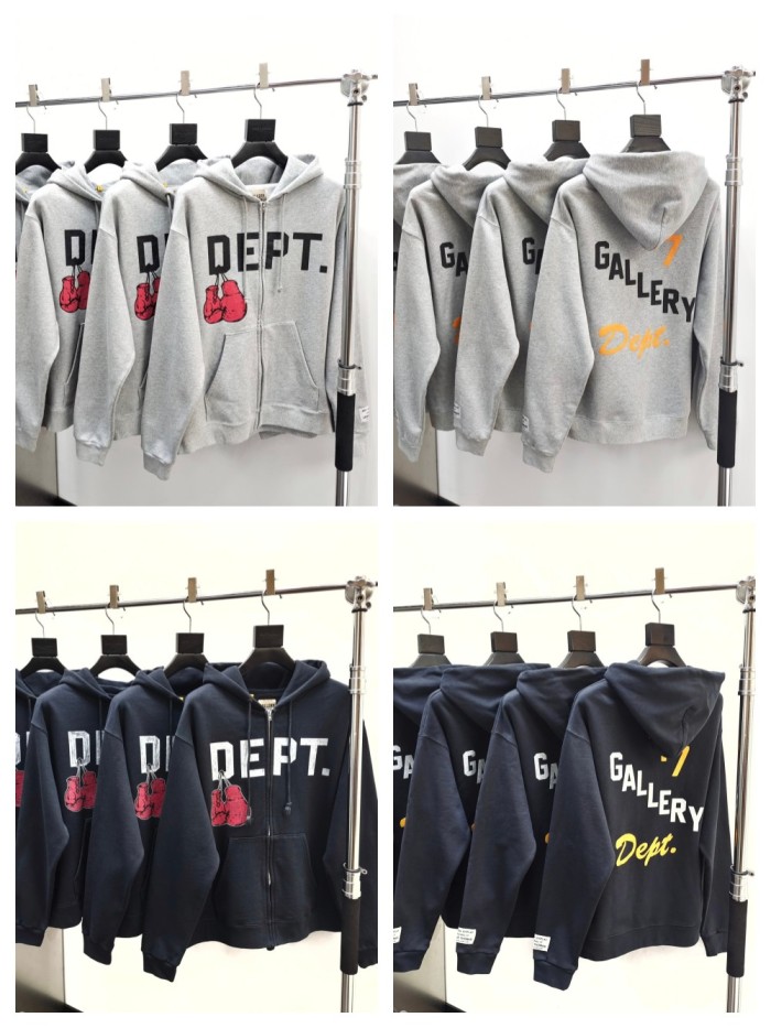 [Big & Tall for weights up to 260 lbs]1:1 quality version Boxing Gloves Big Logo Zipper Hoodie 2 colors