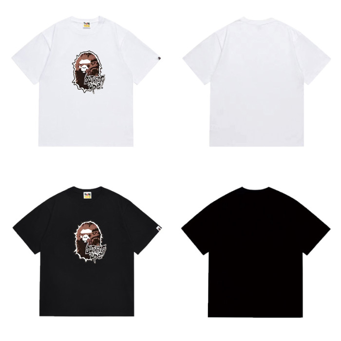 Vintage Distressed Ape Head Gothic Font Print T-Shirt 2 colors 29052455
