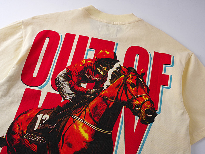 Horse Racing Jockey's White Short-sleeved T-shirt 29046925