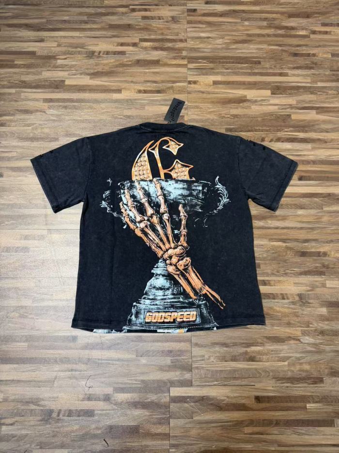 No. 69 Helmet Racing Skull Distressed Black Short-Sleeve T-Shirt 29052367
