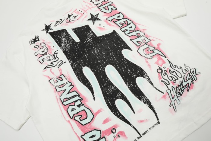 Pink & Green Graffiti Masked Figure Print Washed Tee 2 colors 29090174