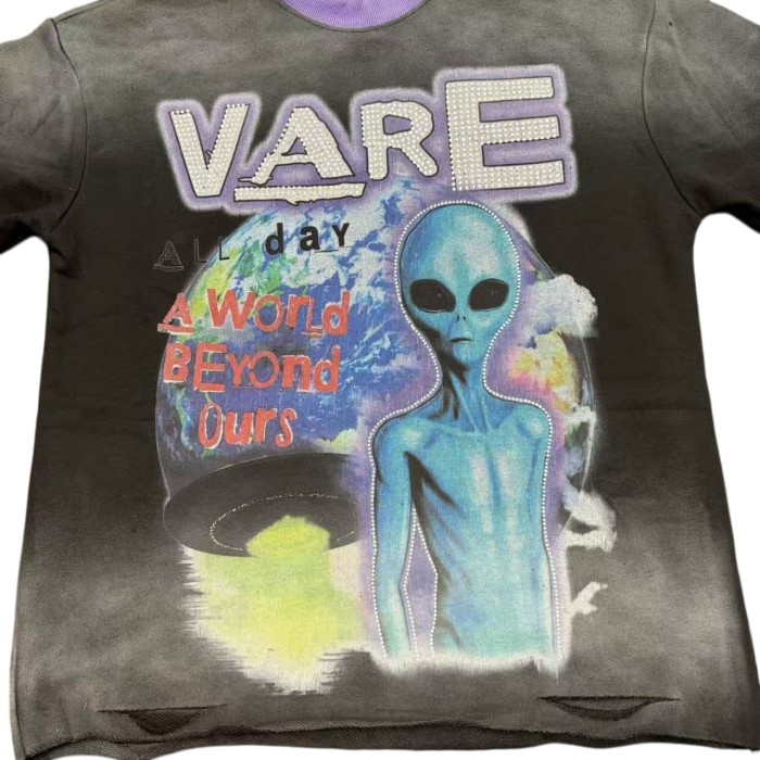 Alien UFO Print Washed tee 5 colors 28968703