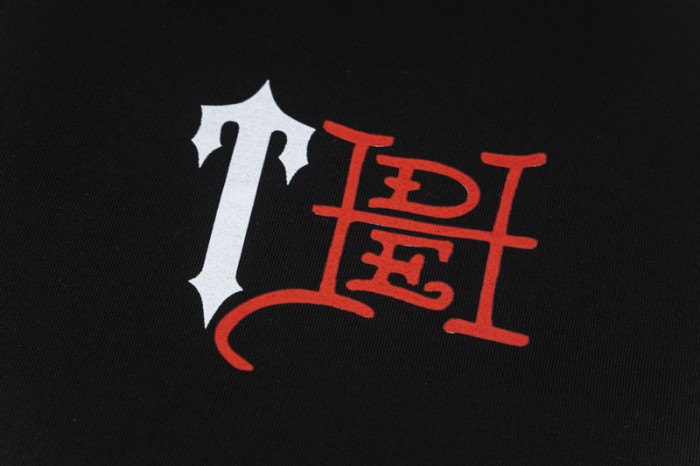 Oversized Ed Hardy Inspired Black Geisha And Gothic Text Print T-shirt 2 colors 29077779