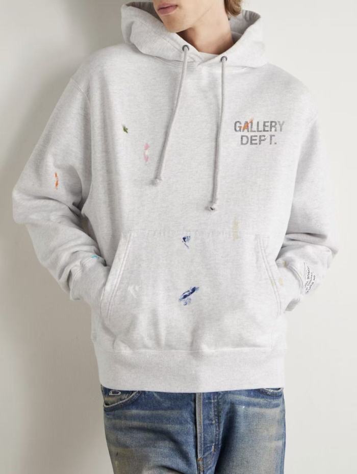[Big & Tall for weights up to 260 lbs]1:1 quality version Black Letter Hand-Painted Bleached Gray Hoodie 28694091