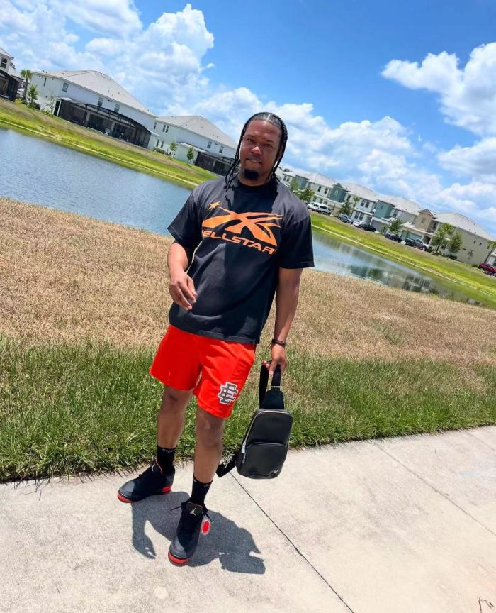 [Big & Tall for weights up to 260 lbs]1:1 quality version Front and back full orange washed black tee with NFC tag