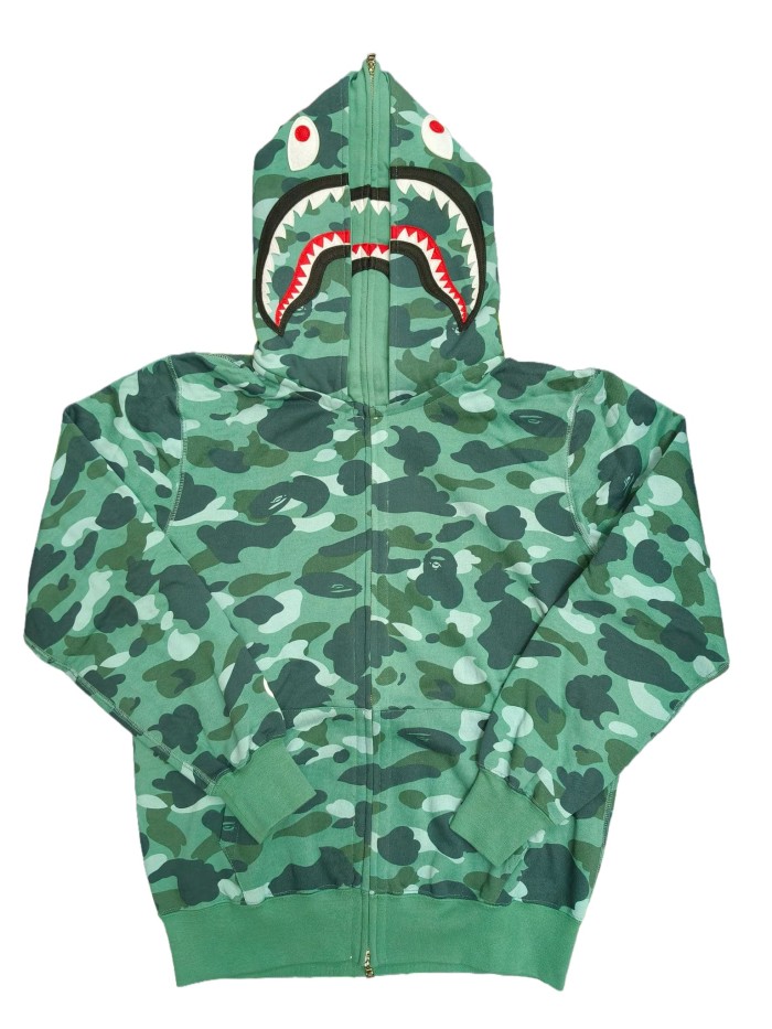 1:1 quality version 28339423 Double-hooded large flower camouflage shark hoodie 5 colors