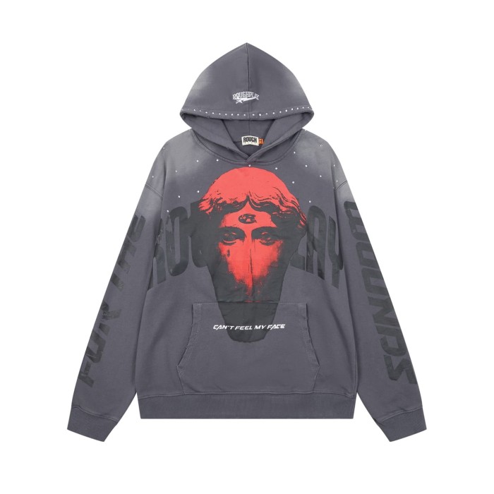 Oversized Y2K Grunge Streetwear Washed Cotton Graphic Print Hoodie 29069006