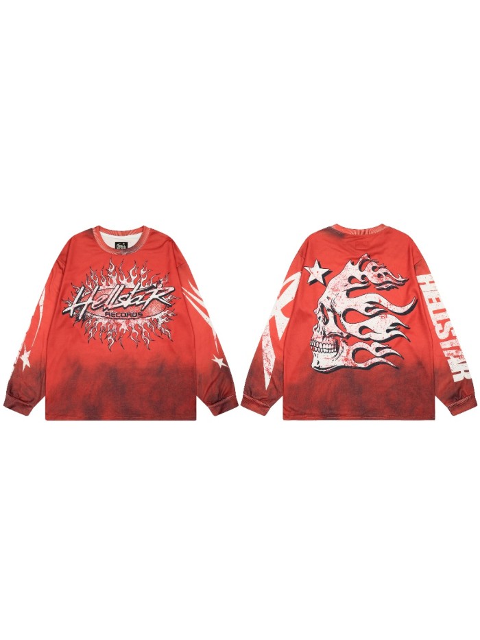 Worn logo Print Washed Version Long-Sleeve T-Shirt 28471085