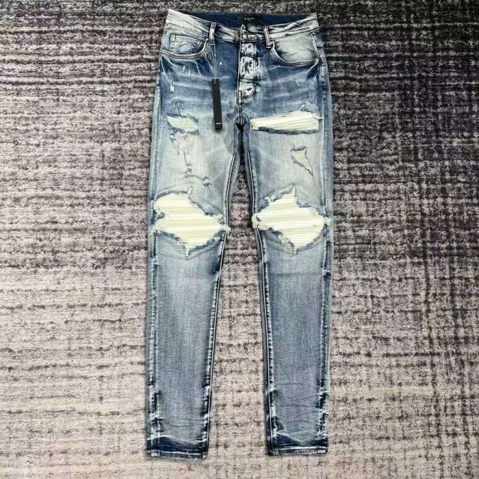 1:1 quality version White Flock Ripped Washed Slim-fit Jeans 29091966