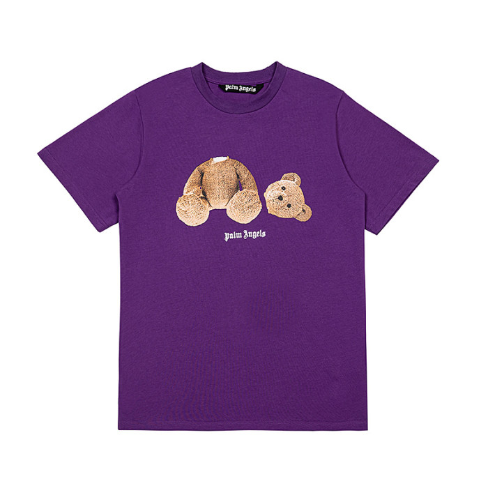 Brown Broken Bear Print Short Sleeve