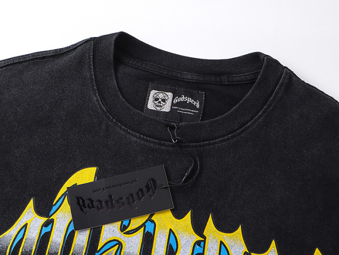 Cyber Robot G Logo Black Distressed Short-sleeved T-shirt 29045586