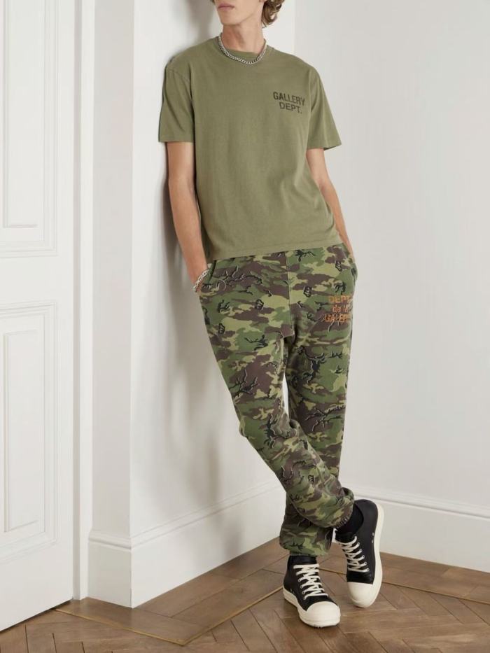 [Big & Tall for weights up to 260 lbs]1:1 quality versionGreen Camouflage Orange French Print Hoodie & Pants Set 28749365