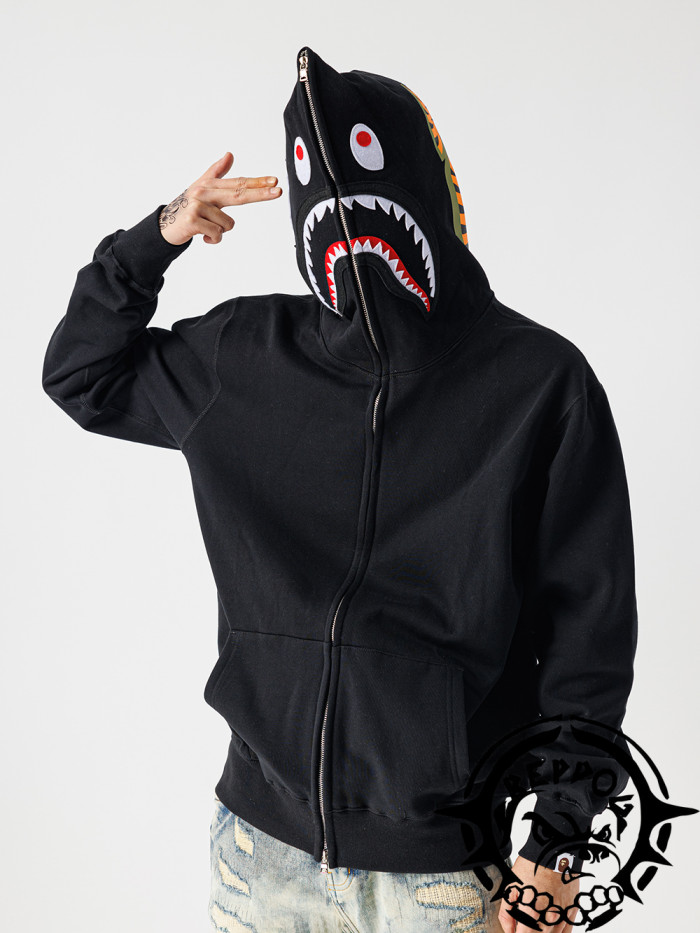 1:1 quality version Big Mouth Shark Head Hoodie 2 colors