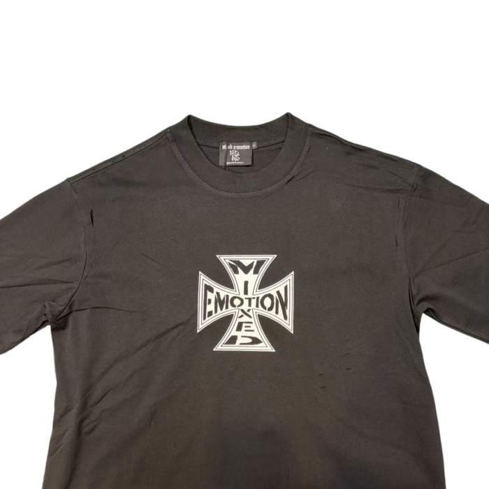Cross Print Vintage T-Shirt - Distressed Washed Streetwear tee 2 colors 28978760