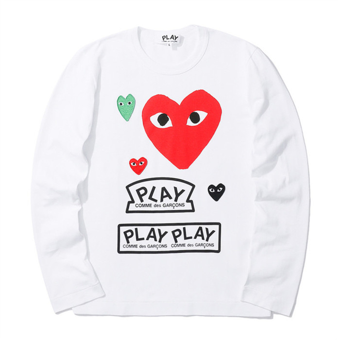 Big Red Heart Letter Logo Print Long Sleeve T-Shirt 17 colors 28712090