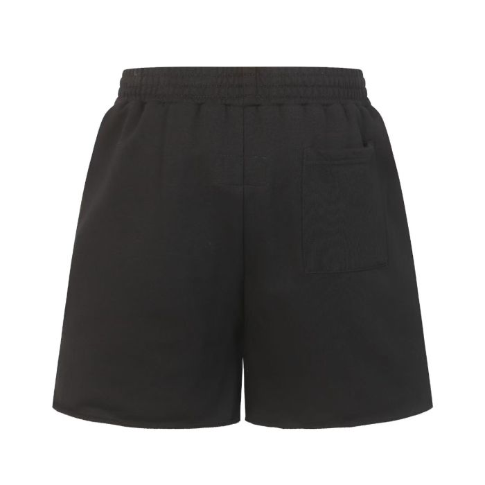 Graffiti Bubble Letter & Star Print Black Casual Shorts 29097857