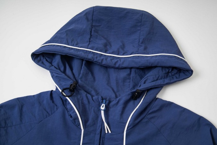 Lightweight Nylon Windbreaker with Reflective Piping & Elastic Cuffs Jacket 29077486