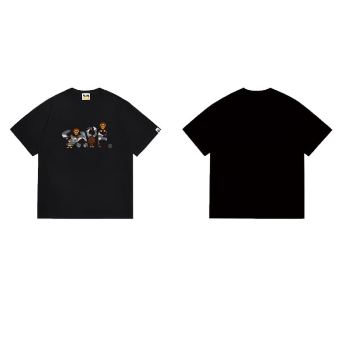Four little monkeys with camouflage letter prints T-shirt 2 colors 29060345