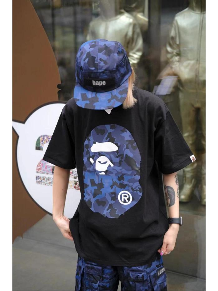 1:1 quality version 28326454 Front and back desert camouflage apes big head print Tee 4 colors