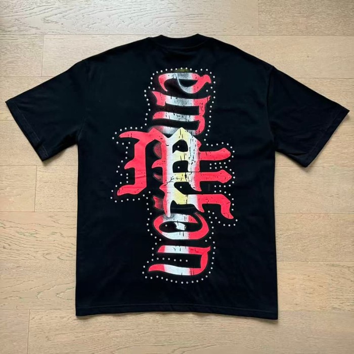 Blurry Archery Angel Rhinestone Print Washed Tee 2 colors 29105648