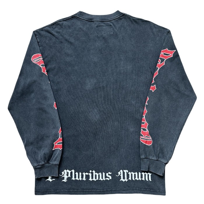 28136495 Masked Skull Print Washed Version Long Sleeve T-Shirt 2 colors