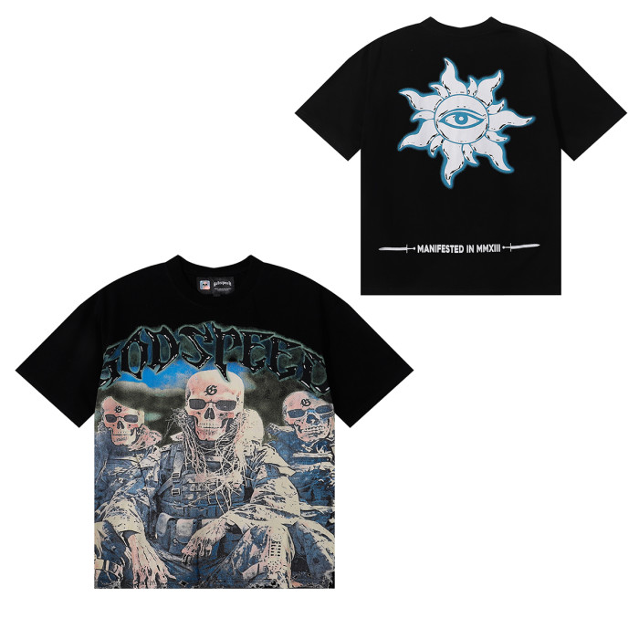 27999122 Skeleton Marine Print Tee 2 colors