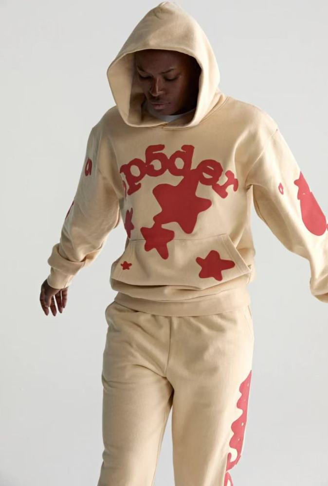 1:1 quality version 27880534 Red Big Star Print Hoodie & Pants Set