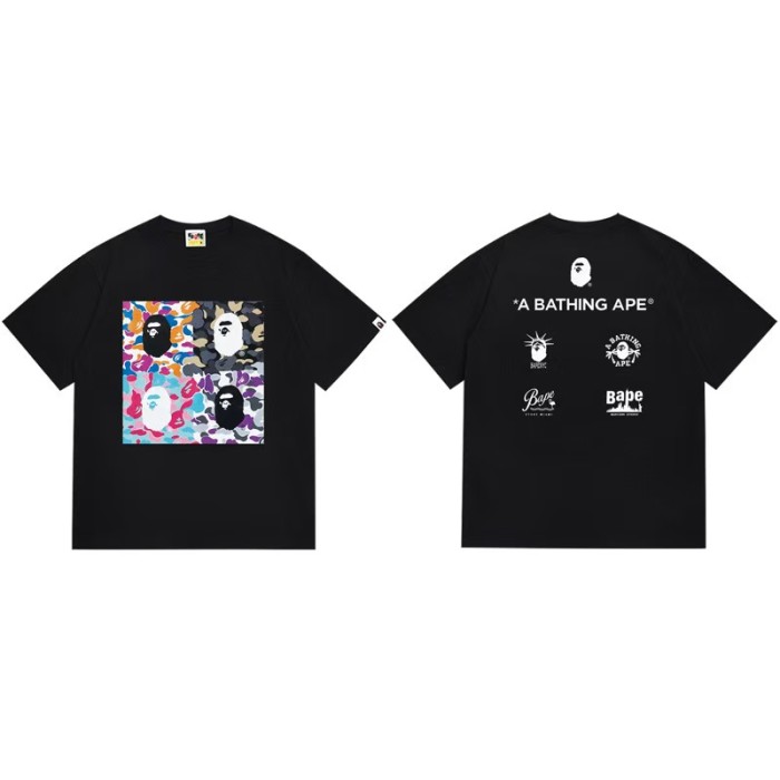 Digital Badge Cartoon Pattern Printed Ape Head Tee 16 colors