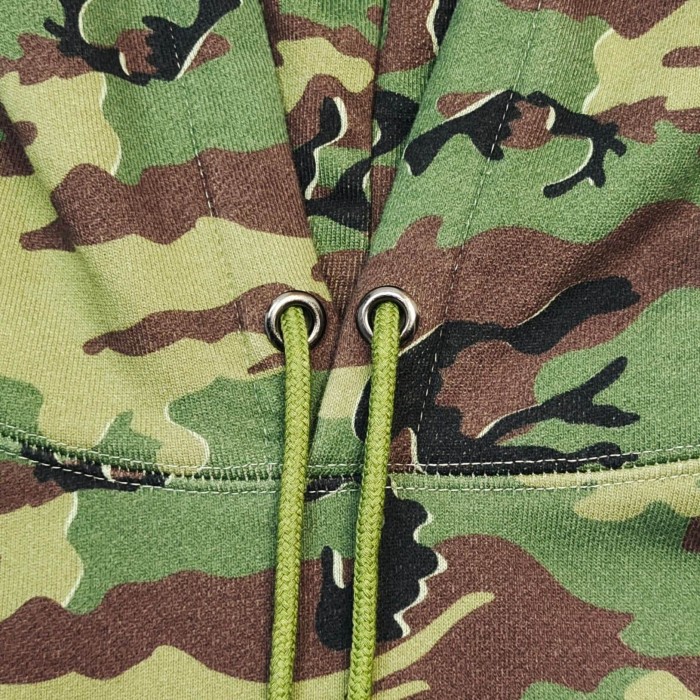 [Big & Tall for weights up to 260 lbs]1:1 quality versionGreen Camouflage Orange French Print Hoodie & Pants Set 28749365
