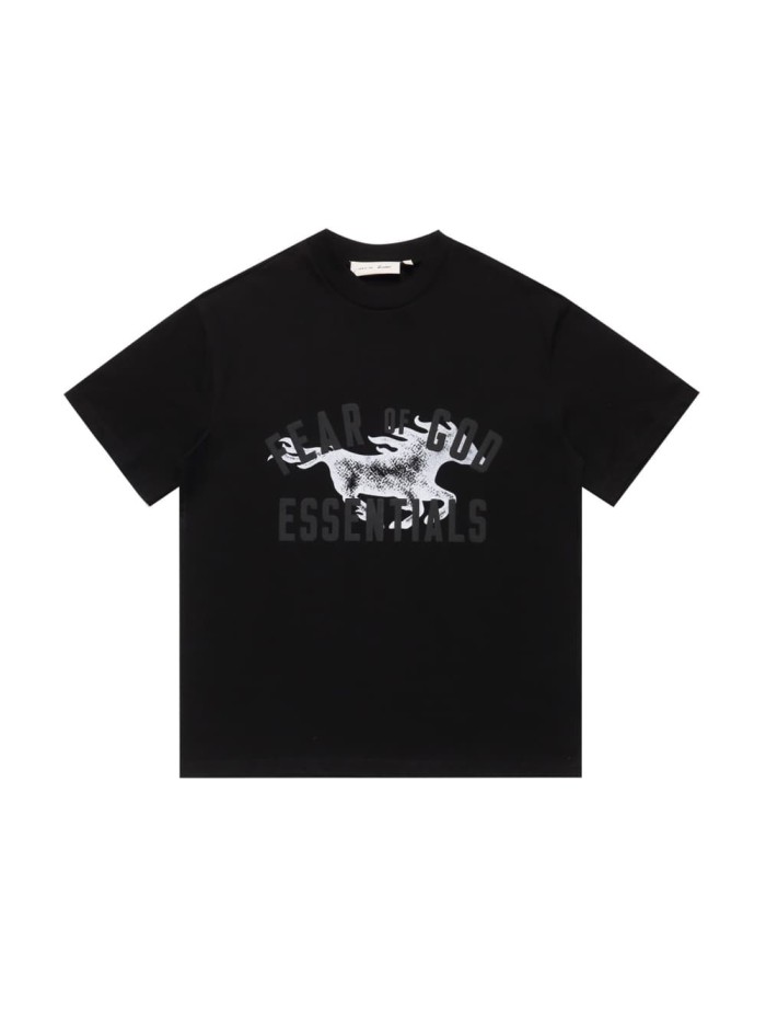 Vintage Benma curved letter black background loose-fitting drop-shoulder T-shirt 29053864