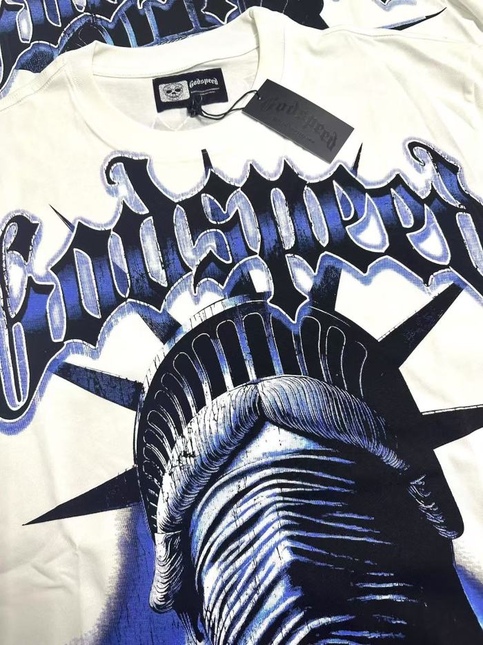Masked Statue of Liberty Print Washed Version Tee 3 colors 28694019
