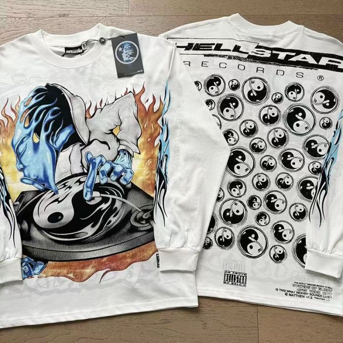 Records DJ Yin Yang Graphic Long Sleeve T-shirt 2 colors 29033330