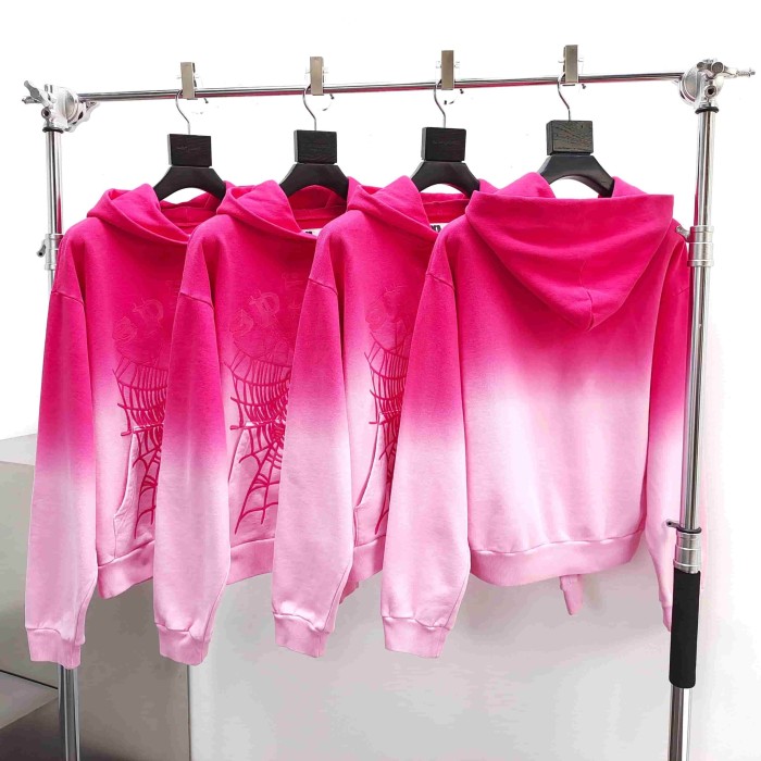 [Big & Tall for weights up to 220 lbs]1:1 quality version Red Pink Dip Dye Print Hoodie & Pants Set 29033218