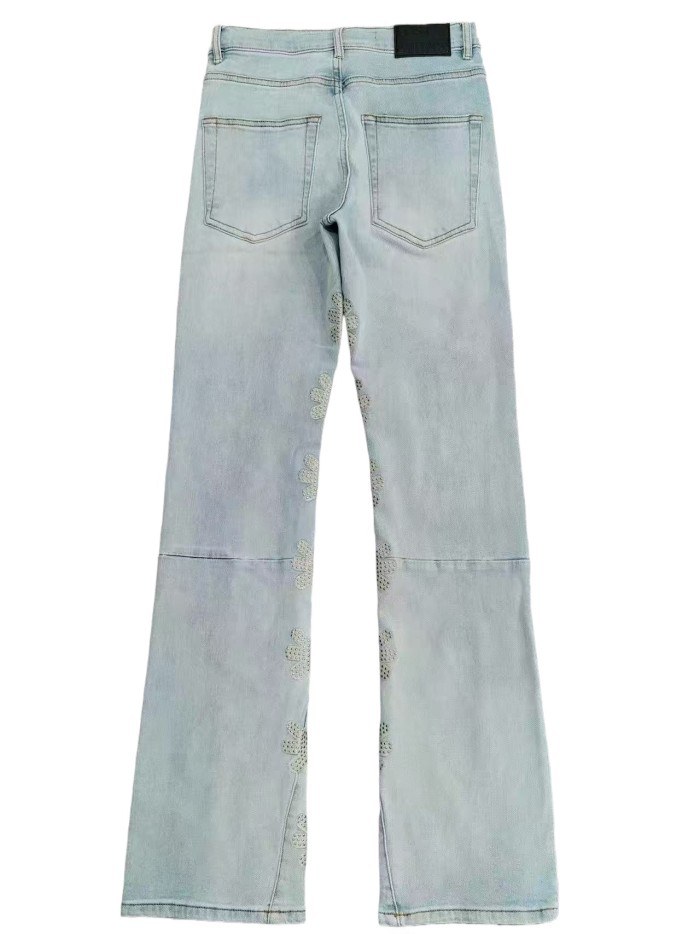 1:1 quality version 28412835 Metallic Flower Water Diamond Jeans