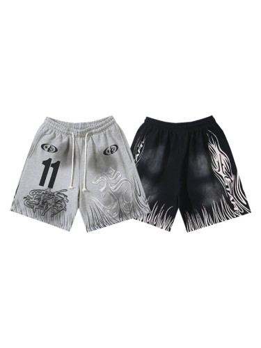 No.11 Flame Totem Print Washed Shorts 2 colors 29043458