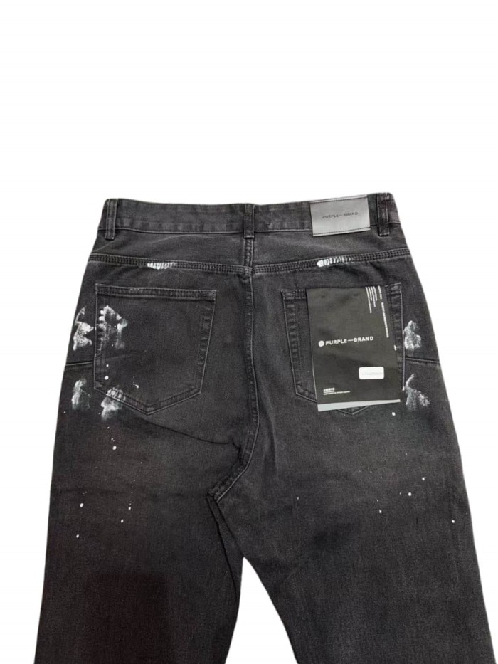 1:1 quality version  high street style black and grey vintage-style  jeans 29032878
