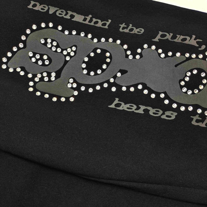 [Big & Tall for weights up to 220 lbs]1:1 quality version Black Letter With Rhinestone V2 Print Hoodie & Pants Set 28971641