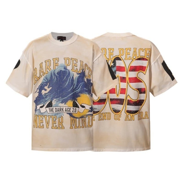 Dark Religious Angel Rhinestone Print Washed Tee 20 colors 29069152
