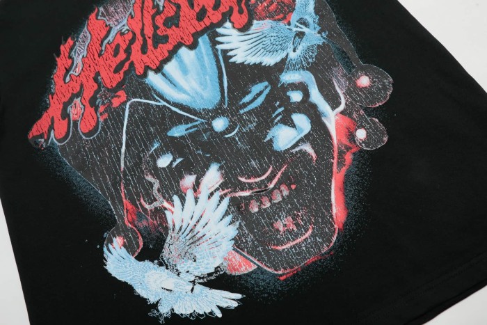 Blue Flame Demon Bird Print Washed Tee 29090186