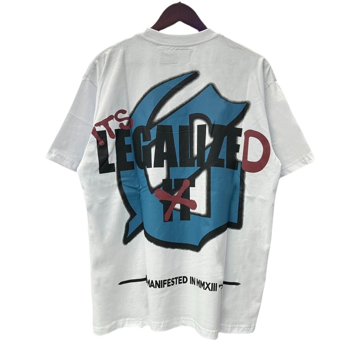 28201018 Blue Sky White Cloud Poppy Skull Planting Print Tee 3 colors