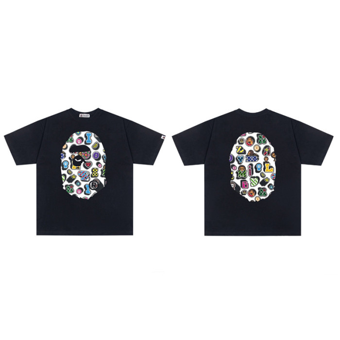 28196996 Scenic Round Medallion Colorful Ape Head Print tee collection 37 colors