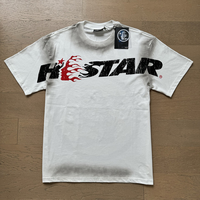 Mottled Letter Side Face Goddess Logo Printed Washed Version Tee 4 colors