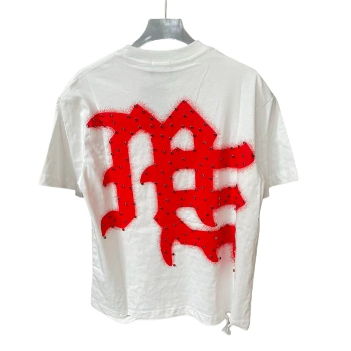Diamond-Embellished Letter Print Tee 4 colors 28572159